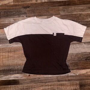 Zara Two-Toned Classic Brown T-Shirt